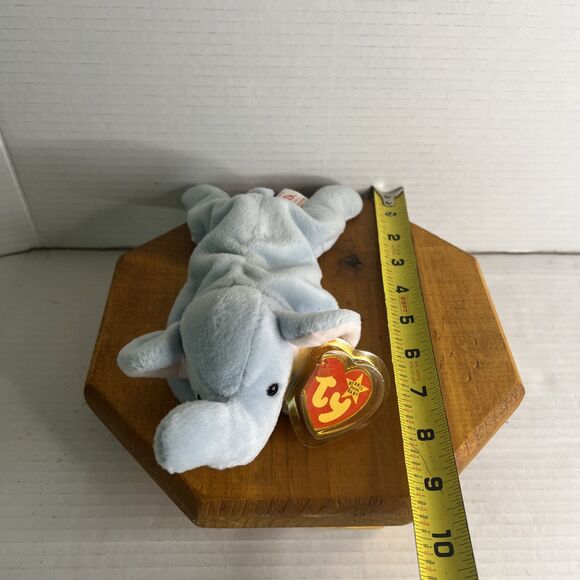 *RARE* RETIRED TY Beanie Babies Peanut the Elephant --light blue! NEW CONDITION - Picture 9 of 9